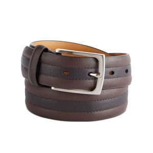 CLUBROOM Mens Brown Two-Tone Faux Leather Casual Belt L